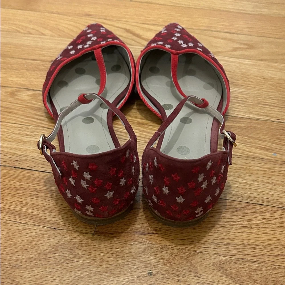 Boden Red Flats with White Star Pattern - Picture 5 of 8